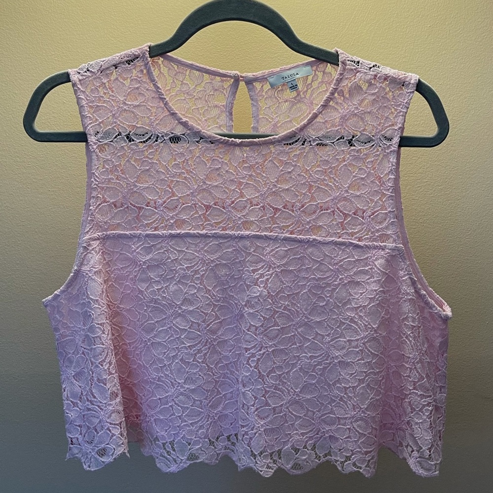 Light Pink Lace Crop Tank